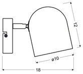 Lampa ścienna kinkiet 1X40W E27 szary mat AZURO 91-63205