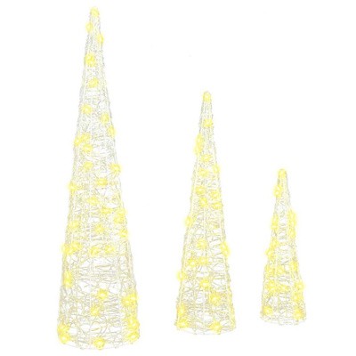 Choinka 3 pcs Ciepła biel 20 x 20 x 80 cm Akryl