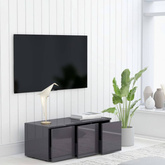 vidaXL Szafka pod TV, szara, wysoki połysk, 80x34x30 cm