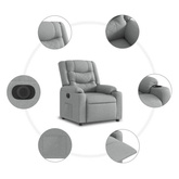 vidaXL Podnoszony fotel masujący, elektryczny, rozkładany, jasnoszary wariant 8