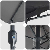 Parasolka ogrodowa Antracyt 385 x 209 x 244 cm Poliester i Stal