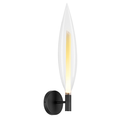 Kinkiet Nordic szklany czarny transparentny do salonu 1x5W G9