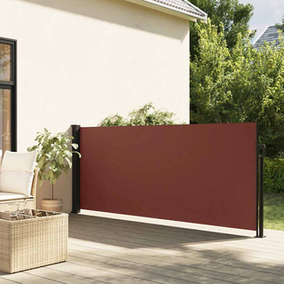 Zwijana markiza boczna, brązowa, 120x500 cm