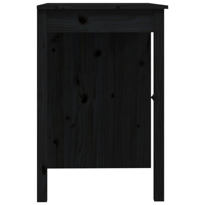 vidaXL Biurko, czarne, 100x50x75 cm, lite drewno sosnowe