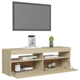 Szafka pod TV z oświetleniem LED, dąb sonoma, 120x35x40 cm vidaXL