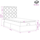 Łóżko z pojemnikiem i materacem LED ciemnoszary 90 x 190 cm