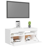 vidaXL Szafka pod TV z oświetleniem LED, biała, 90x35x40 cm