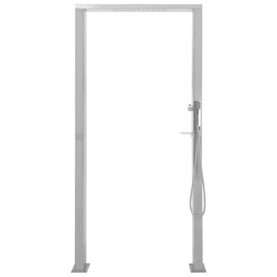 Prysznic ogrodowy ze stali nierdzewnej, podwójne dysze