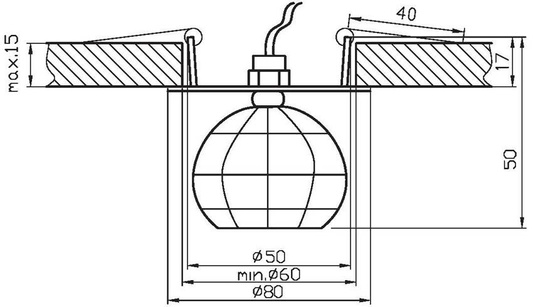Oprawa stropowa candellux sk-27 ch g4 chrom opr. strop. stała kryształ 20w g4 kulka1