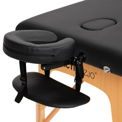 Stół składany do masażu drewniany Komfort Activ Fizjo Lux 2 segmentowy 190x70 czarny 144001