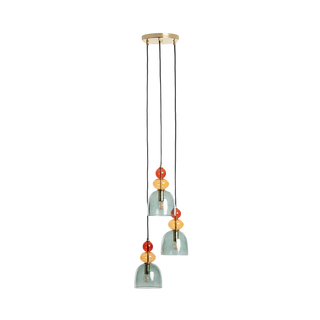 Lampa Wisząca Szklana Zielona 3xE14 35cm Abruzzo Koloreno