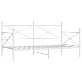 Łóżko dzienne bez materaca białe 100x200 cm stalowe