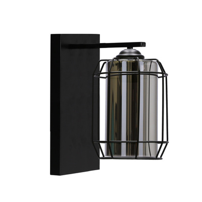 Jonera lampa kinkiet czarny P25 1X40 E27 klosz dymiony 21-08411