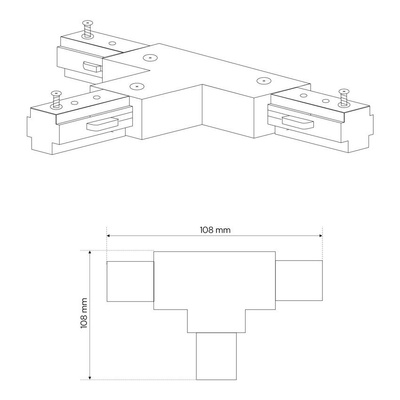Łącznik T do szyny MEVA PRO T Connector Black, czarny EDO777527 EDO Solutions