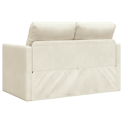 Sofa Bed Kremowy 204 x 122 x 60 cm Aksamit