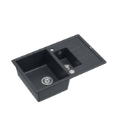 MORGAN 156 GraniteQ zlewozmywak black diamond z syfonem Push To Open okrągły 1,5-komorowy z/o / stal szlachetna
