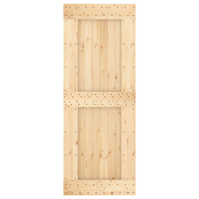 Drzwi przesuwne 80 x 210 cm Lite Drewno Sosnowe (Nieobrobione)