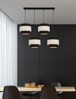 Lampa wisząca z abażurami Benta czarna 4-płomienna do salonu nad stół