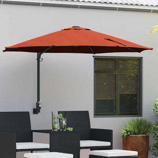Parasolka ogrodowa terakota 248 x 248 x 148 cm Poliester i Stal