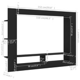 vidaXL Szafka pod TV, czarna, 152x22x113 cm, materiał drewnopochodny