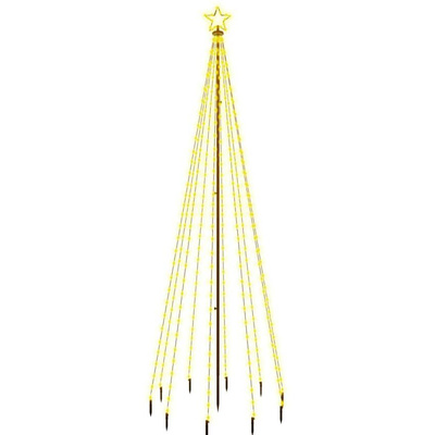 vidaXL Choinka z kołkiem gruntowym, 310 ciepłych białych LED, 300 cm