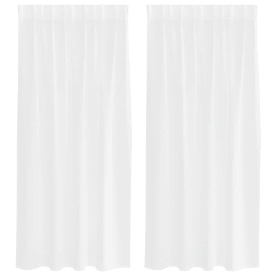 Firany Voile z zasłonami 2 pcs Biały 175 x 140 cm Poliester