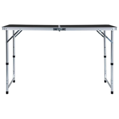 vidaXL Składany stolik turystyczny, szary, aluminiowy, 120 x 60 cm
