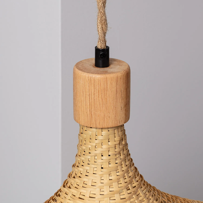 Lampa Wisząca Boho Kapelusz z Bambusa Abruzzo Isabella 40cm E27