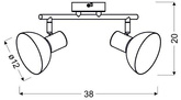 Lampa ścienna candellux diso 92-63427 listwa e27 czarny+zloto
