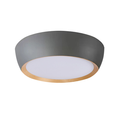 abruzzo lampa sufitowa plafon szaro drewniany klosz biały 14-24114