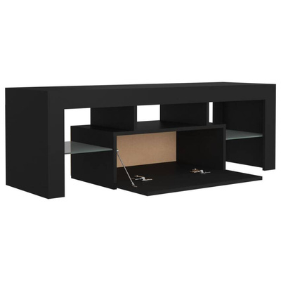 vidaXL Szafka pod TV z oświetleniem LED, czarna, 120x35x40 cm