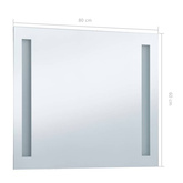 vidaXL Ścienne lustro łazienkowe z LED, 80 x 60 cm