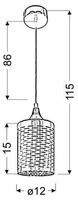 Lampa wisząca chromowa + szklany kremowy klosz E27 Sand Candellux 31-57754