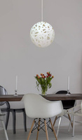Lampa wisząca Frida z abażurem pojedyncza biała do salonu E27