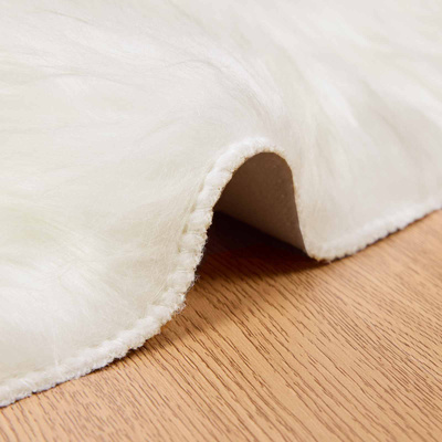 Dywan z sztucznej owczej skóry TAFALLA Biały ? 80 cm Poliester