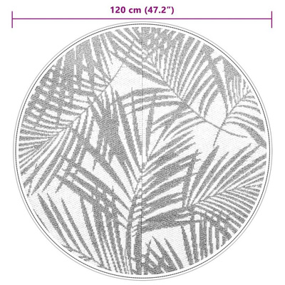 vidaXL Dywan na zewnątrz, zielony, Ø120 cm, PP