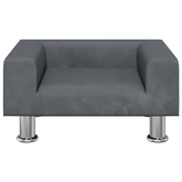 vidaXL Legowisko dla psa, ciemnoszare, 50x40x26,5 cm, aksamitne