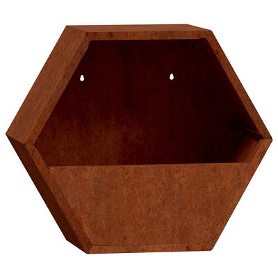 Doniczki ścienne, 2 szt., rdzawe, stal kortenowska, 46x10x40 cm