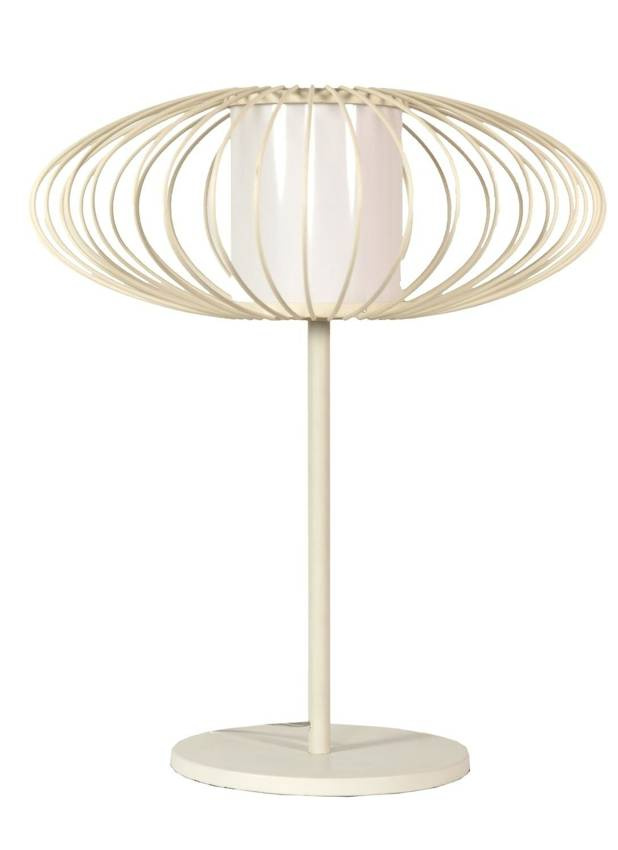 Lampka nocna Himera z abażurem metalowa beżowa E27
