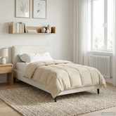 Letni Kołdra Kremowy 135 x 200 cm Mikrofibra i Fleece Teddy