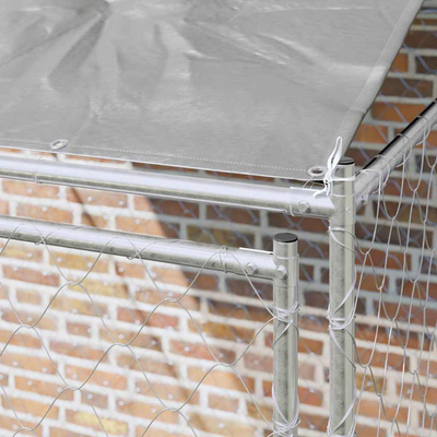 Klatka dla psa z dachem srebrny 200 x 200 x 258 cm Stal i PE
