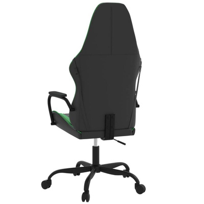 vidaXL Masujący fotel gamingowy, czarno-zielony, sztuczna skóra model standard