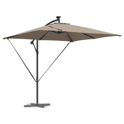 Parasol plażowy z paskami LED Ciemnoszary 249 x 249 x 250 cm