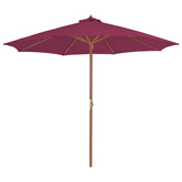 Parasol ogrodowy na drewnianym słupku, 300 cm, bordowy