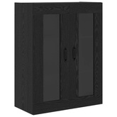 Highboard Czarny Dąb 69,5 x 34 x 180 cm Drewno inżynieryjne