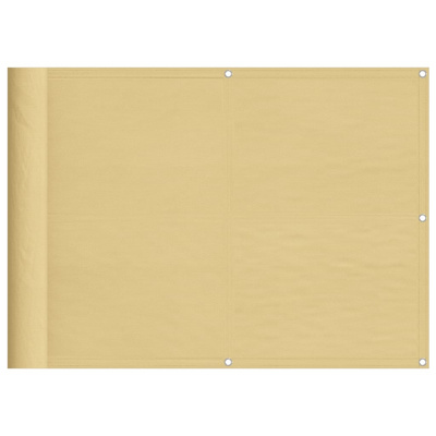 Parawan balkonowy, piaskowy, 75x400 cm, 100% poliester Oxford