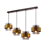 Lampa wisząca z abażurami Spiega czarna mosiężna do salonu nad stół