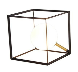 Lampka nocna Weert Ledea czarno-złota metalowa szklana 20 cm