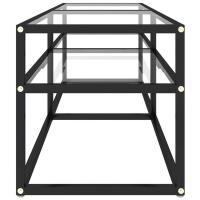 vidaXL Szafka pod TV, bezbarwna, 140x40x40,5 cm, szkło hartowane