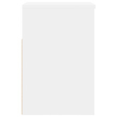 Ławka z półką, biała, 60x30x45 cm, materiał drewnopochodny